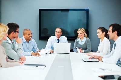 image of board reviewing business