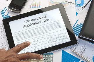 image of life insurance policy on tablet