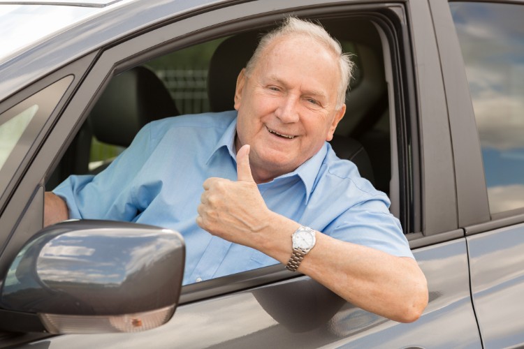 image of older man in car